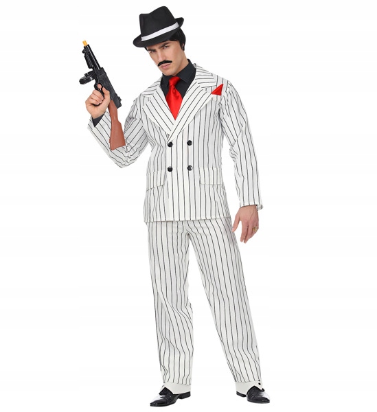 Strój gangster Al Capone, biały garnitur